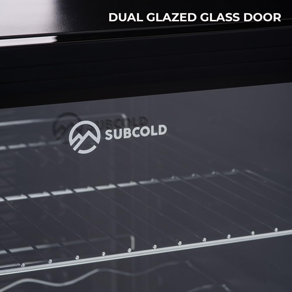 Mini Fridge Black | 50L Beer, Wine & Drinks Fridge | LED Light + Lock & Key | Energy Efficient (Black)