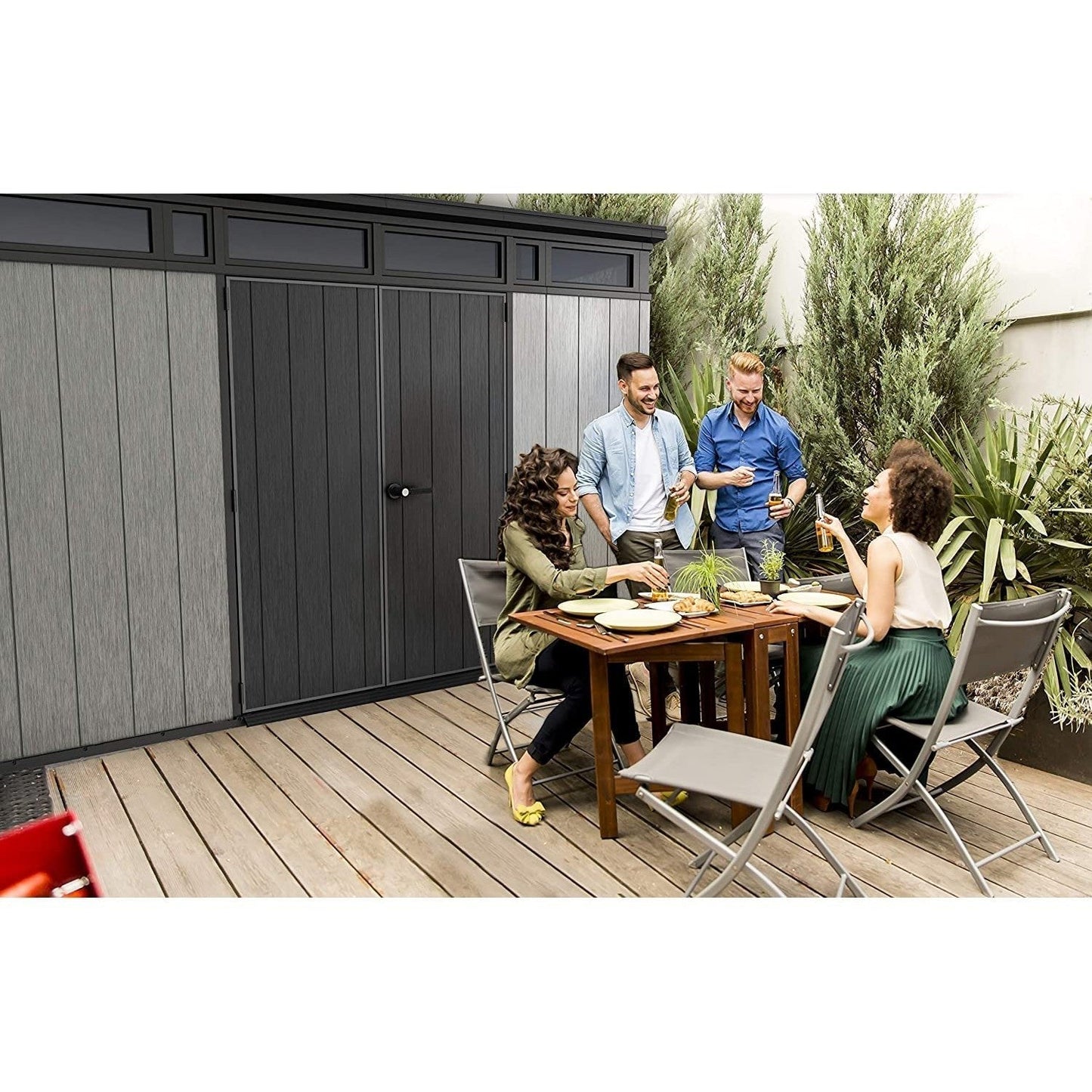 11x 7 Artisan Heavy Duty Plastic Pent Shed – Grey