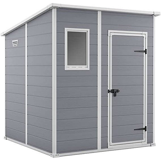 6 x 6 Manor Plastic Pent Garden Storage Shed – Grey