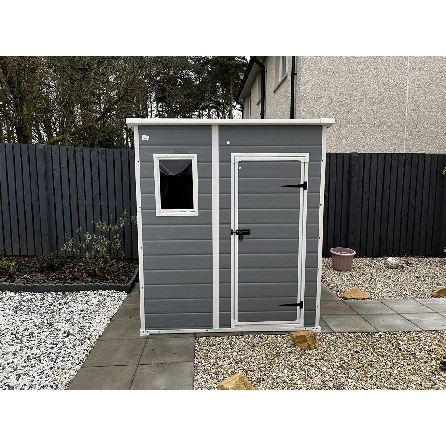 6 x 6 Manor Plastic Pent Garden Storage Shed – Grey