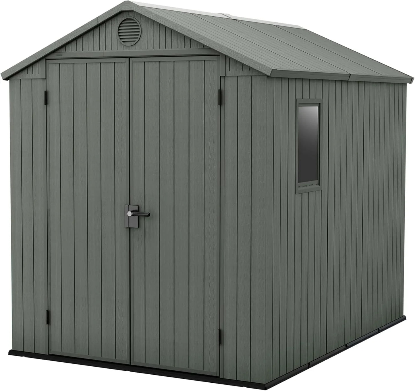 6×8 Darwin Heavy Duty Plastic Garden Shed – Green